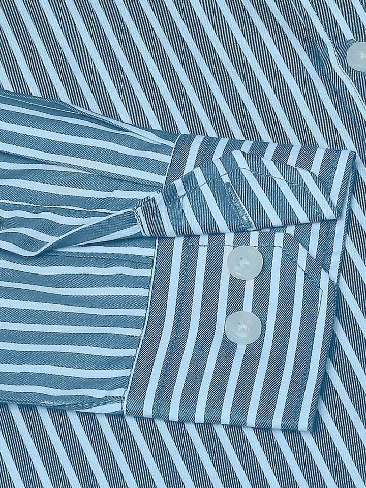 Thomas Scott  Classic Slim Fit Striped Pure Cotton Formal Shirt