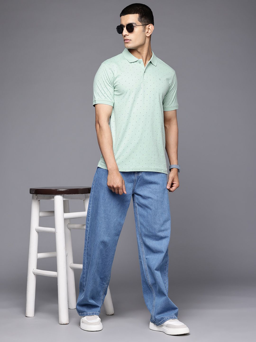 Raymond Printed Polo Collar Pure Cotton Slim Fit T-shirt