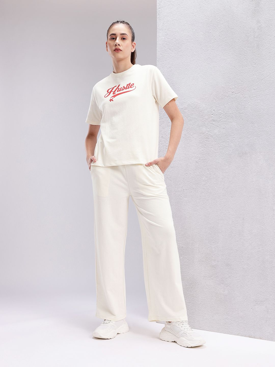 HRX by Hrithik Roshan Typography Printed T-shirt With Trackpants