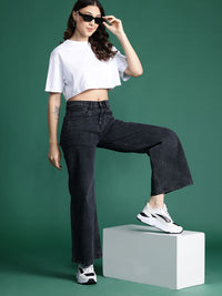 DressBerry Women Wide Leg Stretchable Jeans