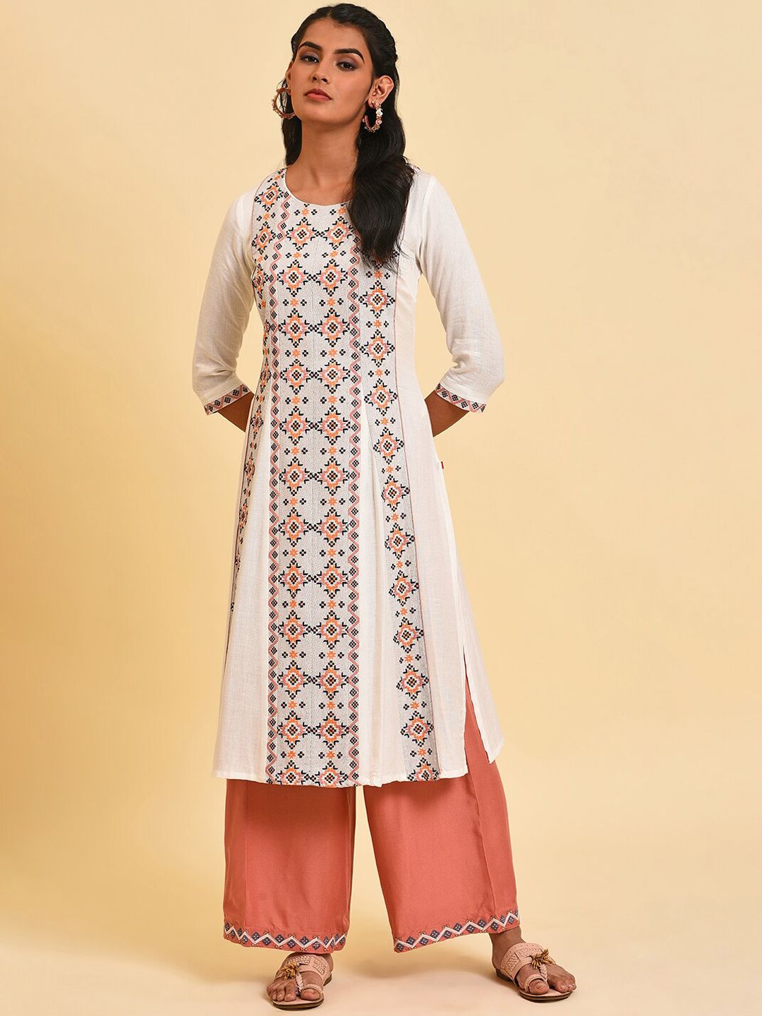W Geometric Printed A-line Kurta