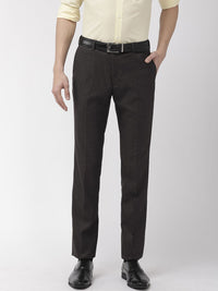 Raymond Men Charcoal Grey Slim Fit Checked Regular Trousers