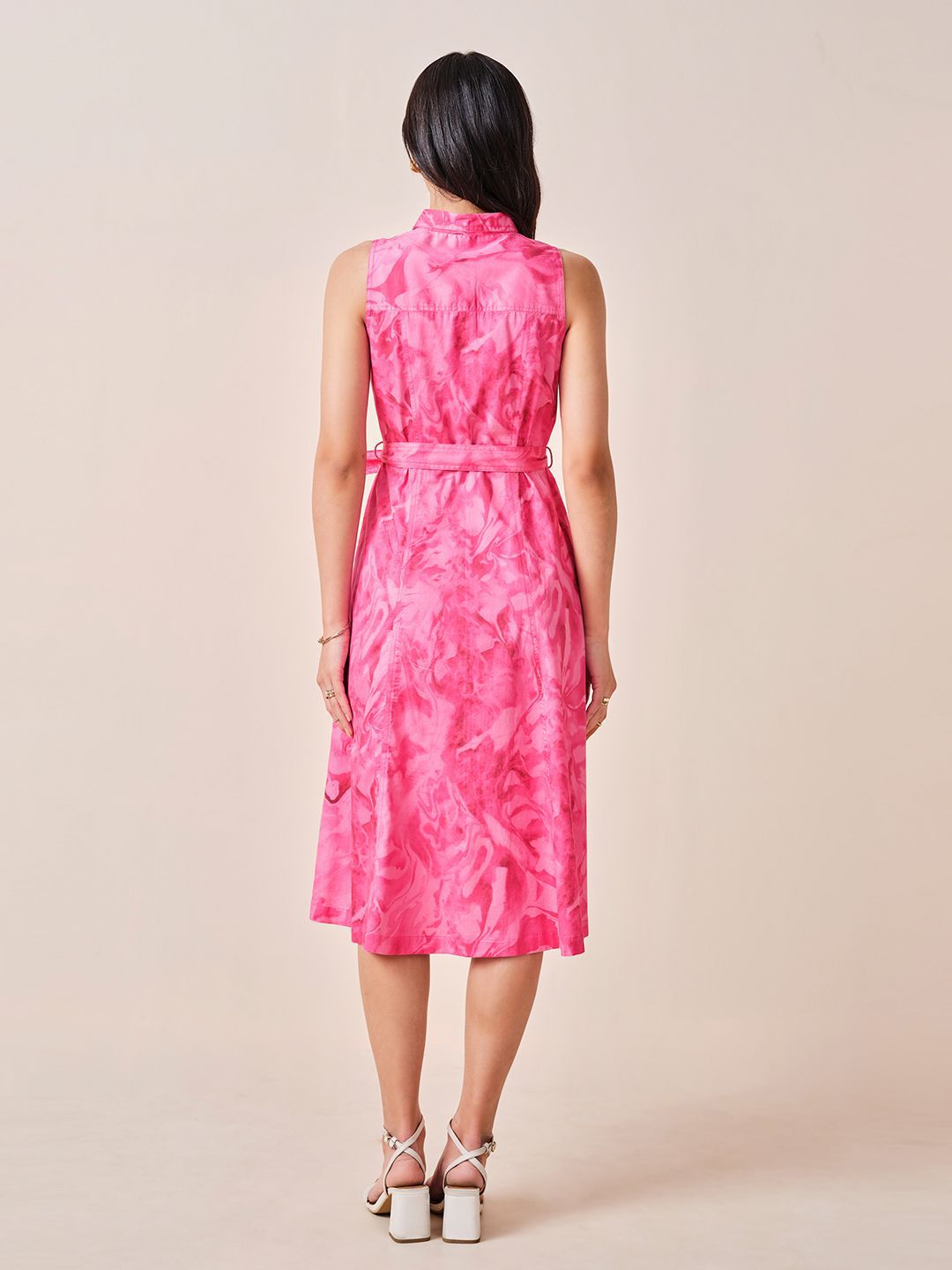 AND Printed Cotton Shirt Midi Dress