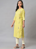 W Women Floral Embroidered Gotta Patti Kurta