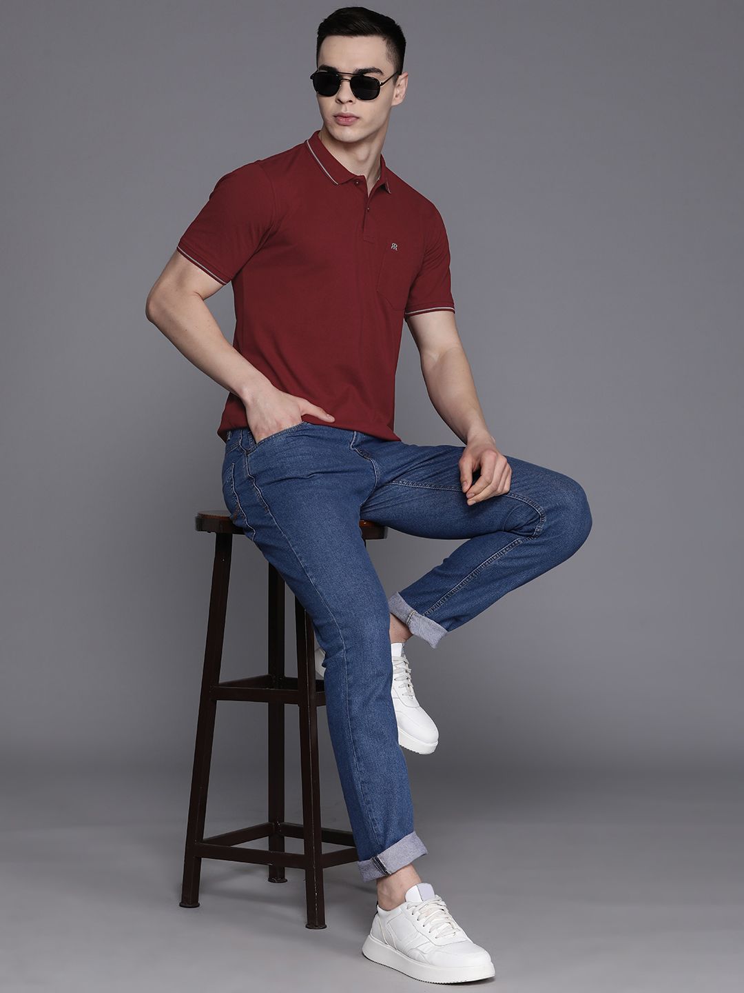 Raymond Men Polo Collar Pure Cotton T-shirt