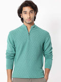 RARE RABBIT Men Troyo Regular Fit Mock Collar Sweater