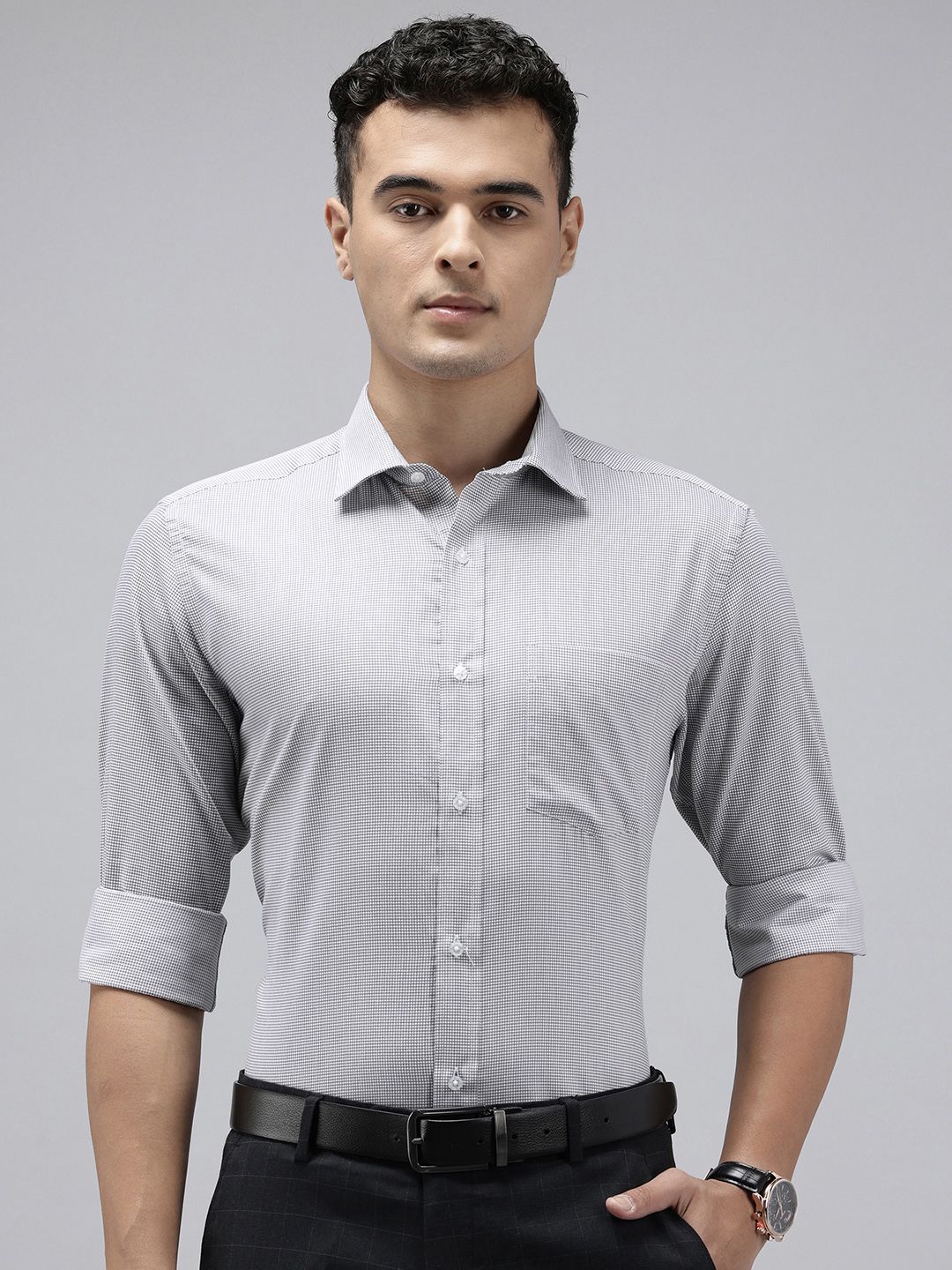 Park Avenue Checked Formal Shirt