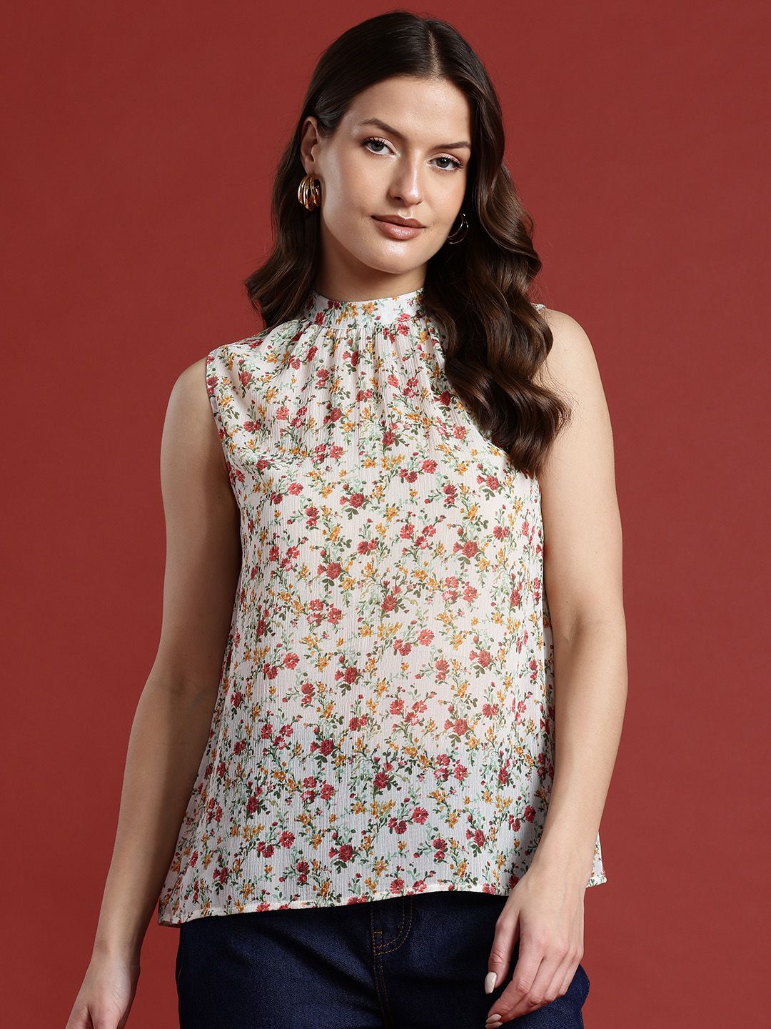 all about you Floral Print Sheer Top