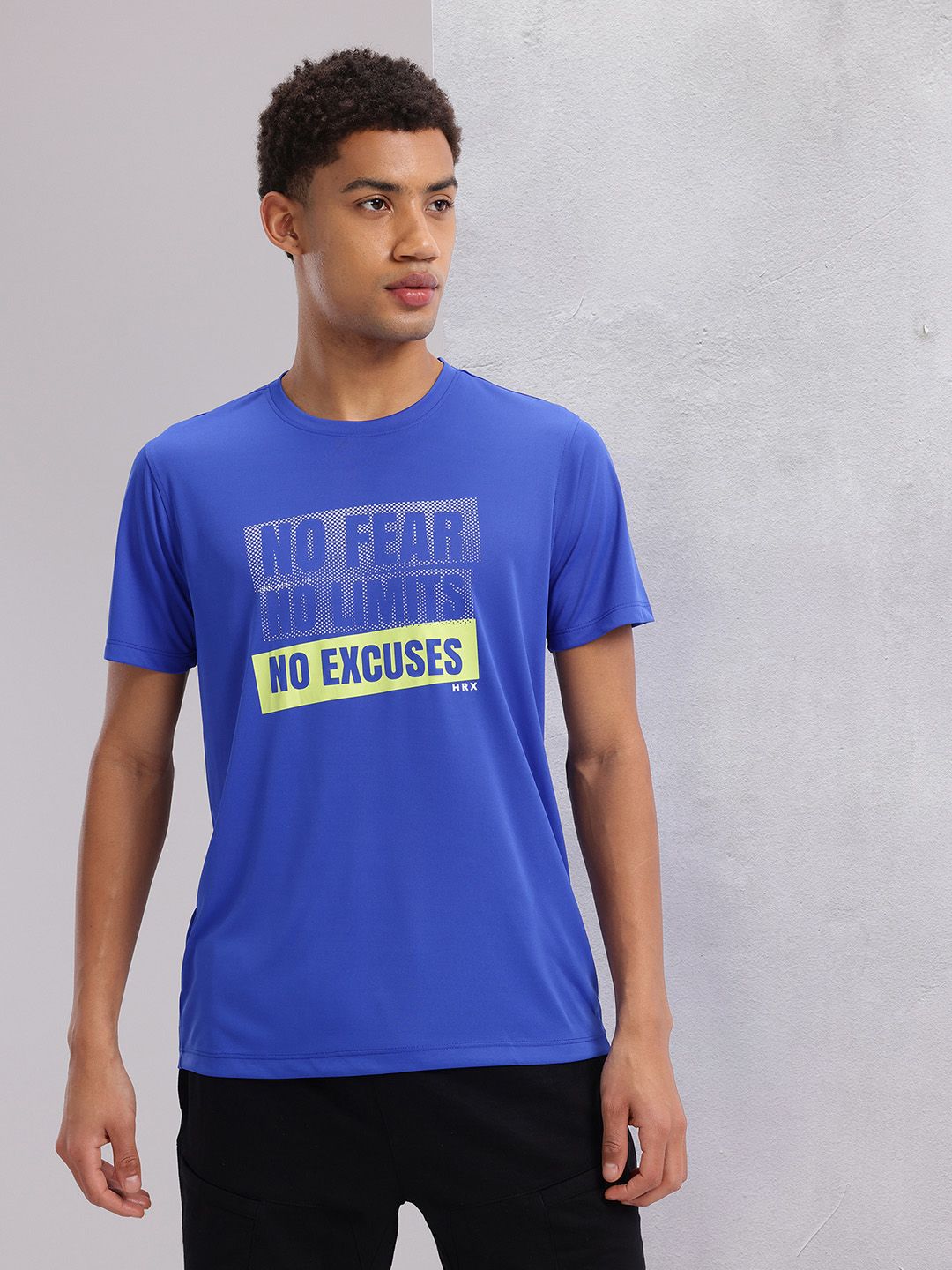 HRX by Hrithik Roshan Men Typography Printed Rapid-Dry Training T-shirt