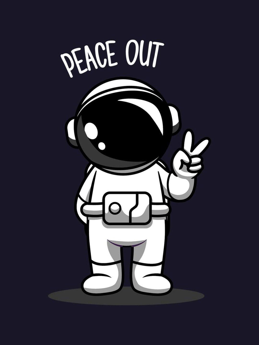Bewakoof Men Peace Out Astronaut Graphic Print Oversized T-shirt