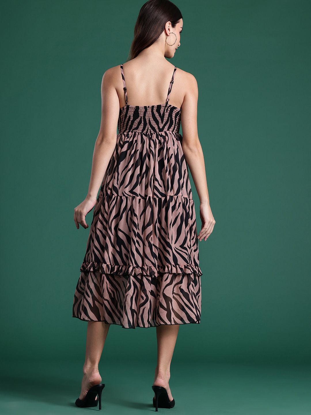 DressBerry Animal Print A-Line Midi Dress