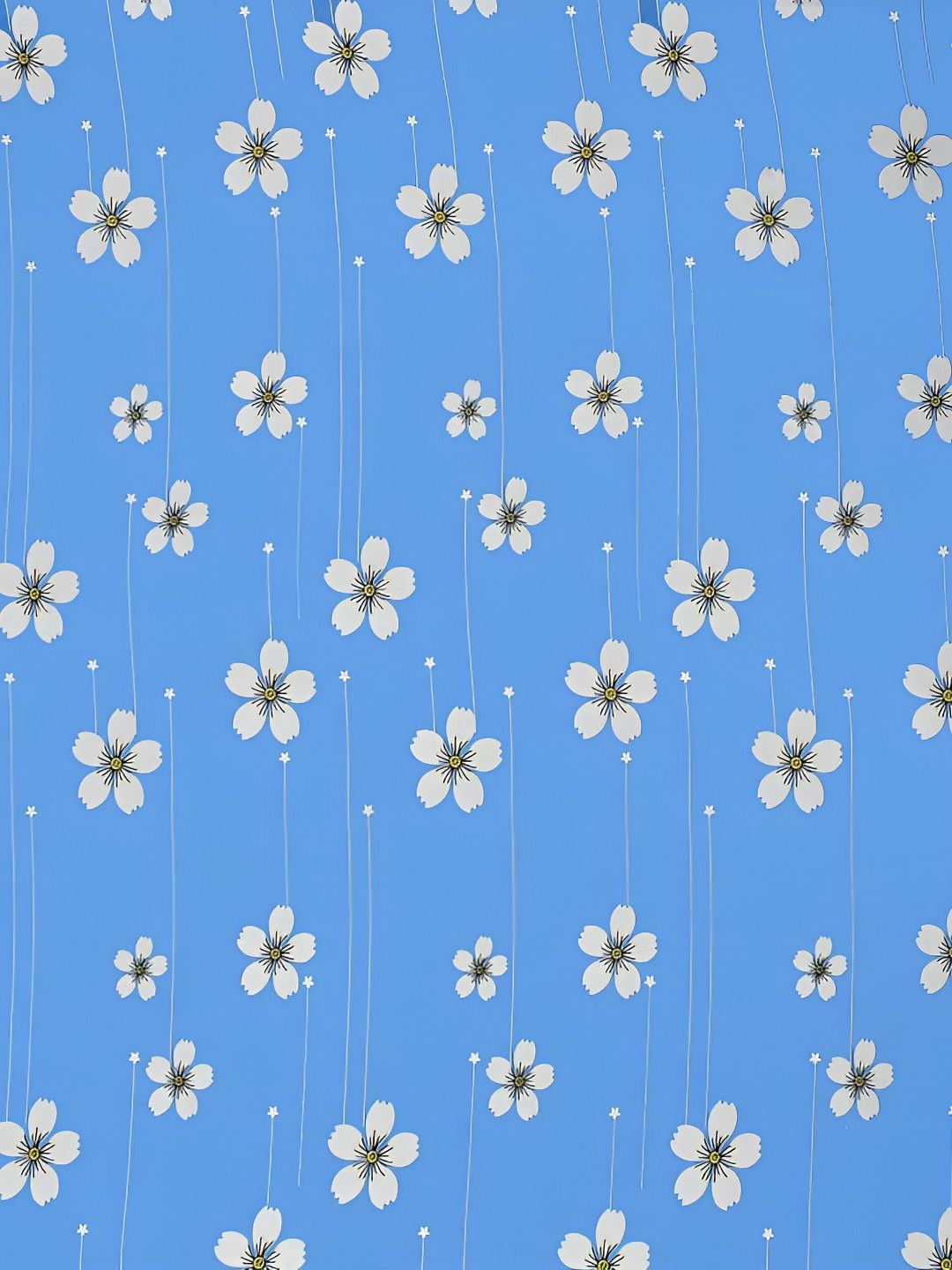 BOMBAY DYEING Blue Floral 144 TC Queen Bedsheet with 2 Pillow Covers