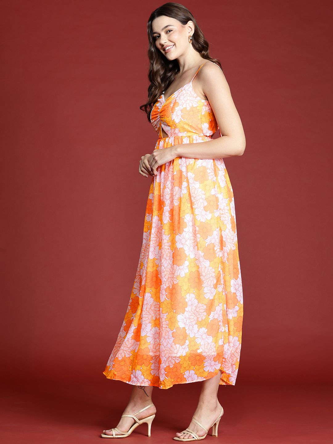 all about you Floral Print Cut-Out Maxi Dress