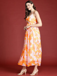 all about you Floral Print Cut-Out Maxi Dress
