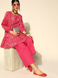 Anouk Pink Ethnic Printed Tunic with Trousers