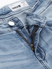 SPYKAR Men Skinny Fit Low-Rise Mildly Distressed Light Fade Stretchable Jeans