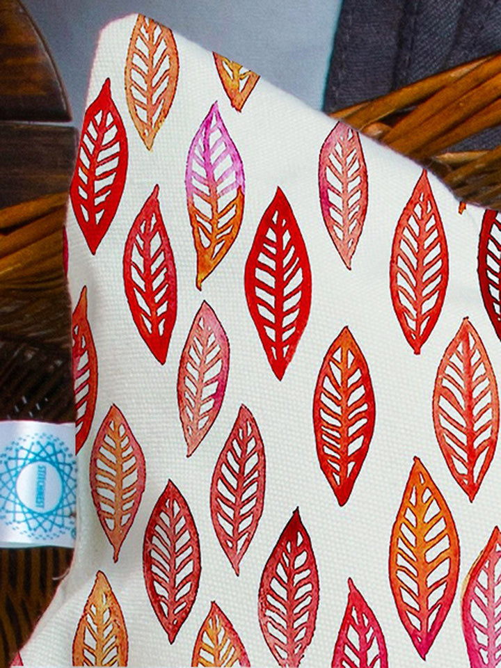 STITCHNEST Set Of 5 Red & Blue Floral Printed Square Cushion Covers