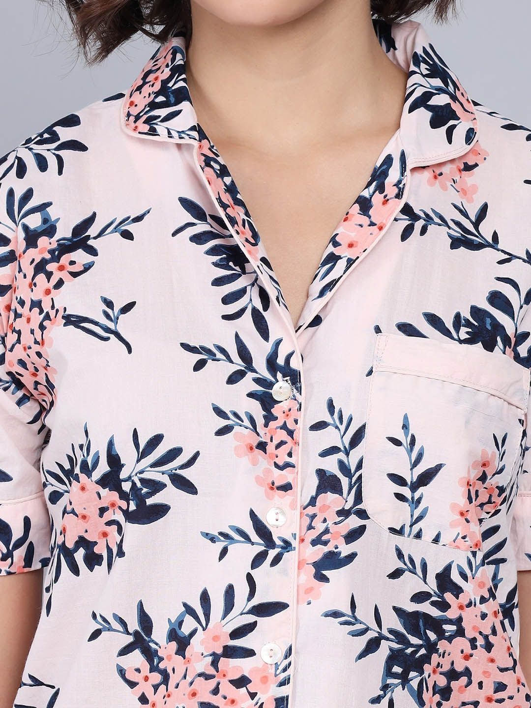 SANSKRUTIHOMES Women Printed Pure Cotton Night Suits