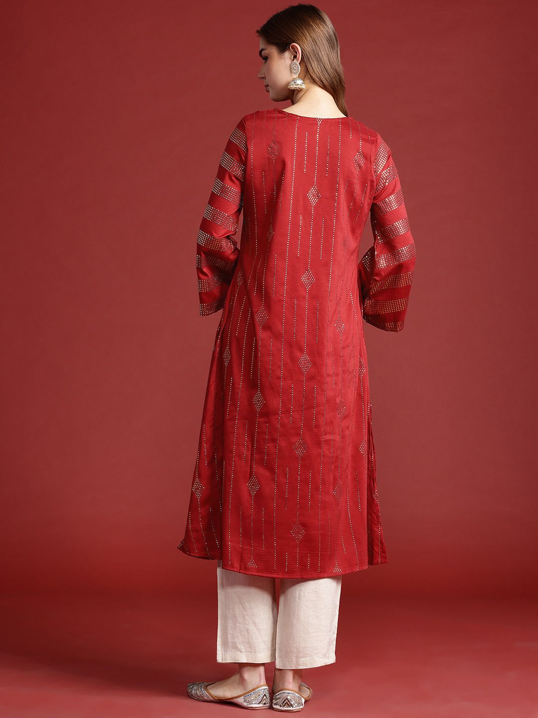 Anouk Tyohaar Collection Embellished Flared Sleeves Kurta
