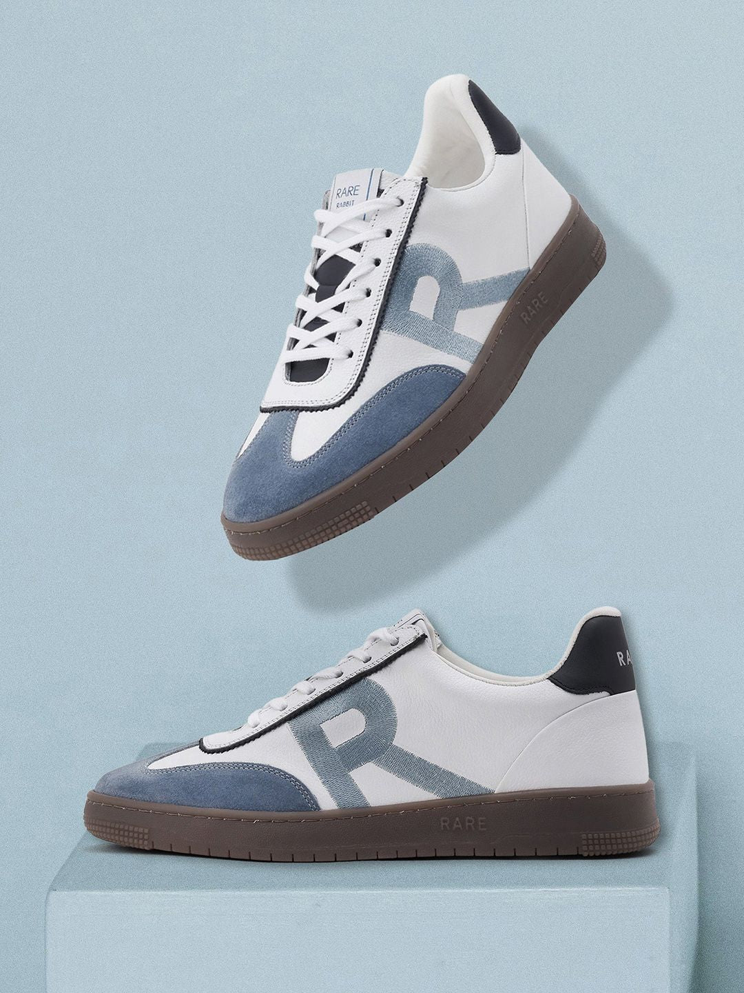 RARE RABBIT Men Printed Leather Sneakers