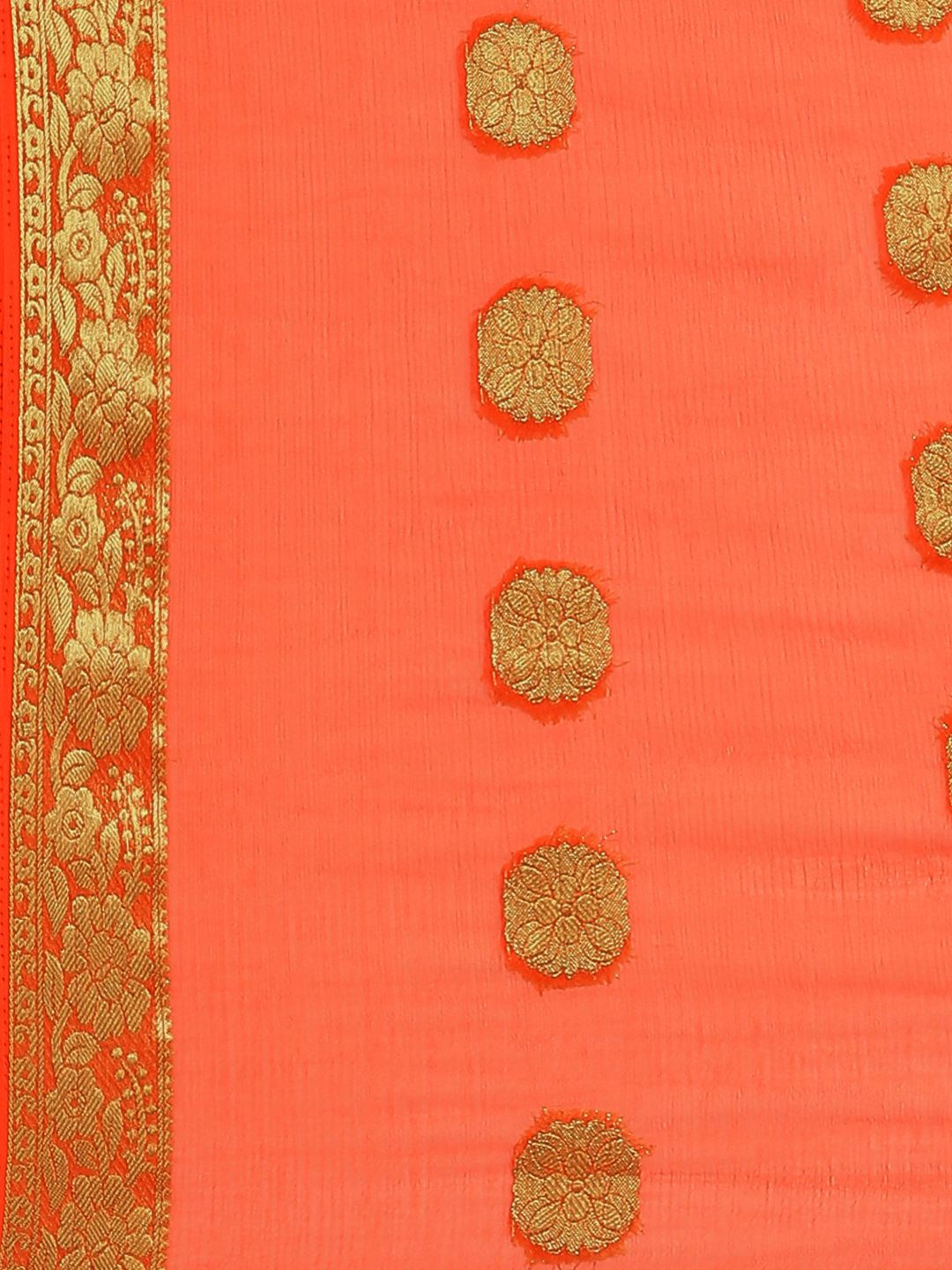 Saree mall Orange & Golden Woven Design Saree