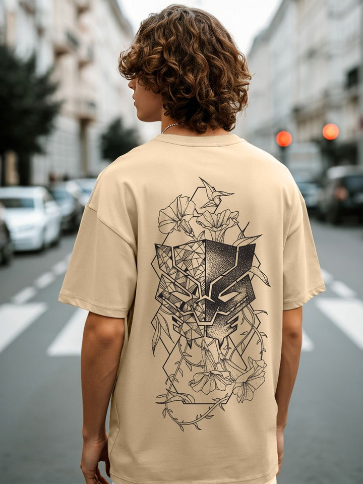 Bewakoof Warrior King Printed Drop-Shoulder Sleeves Oversized Cotton T-shirt