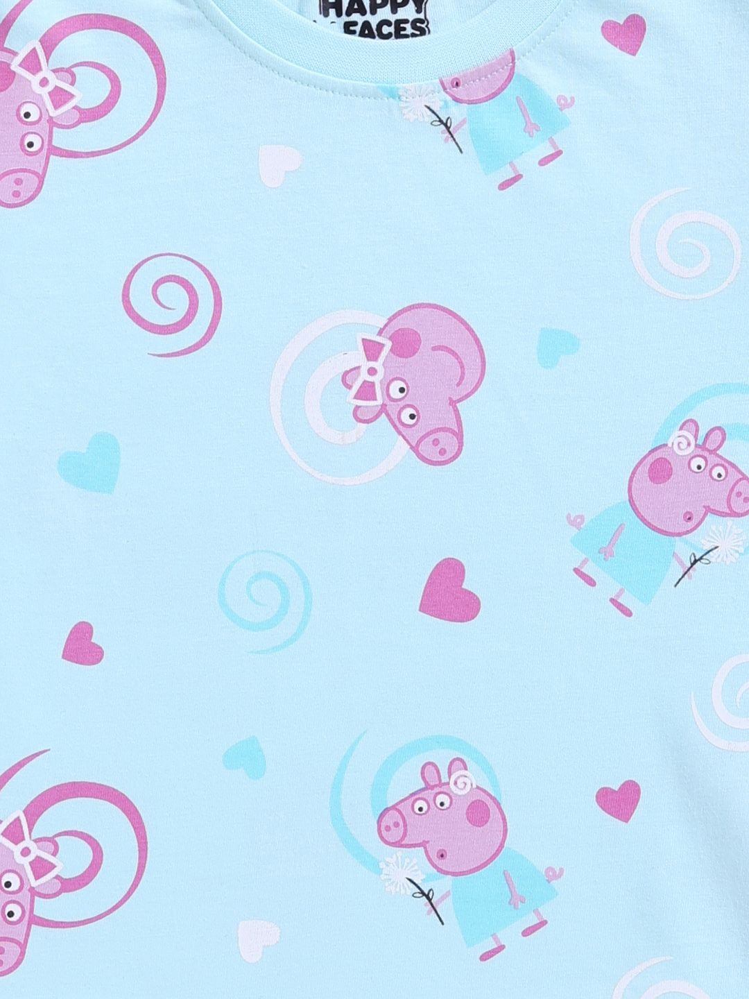 Happy Faces Kids Girls Peppa Pig Printed Pure Cotton T-Shirt