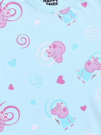 Happy Faces Kids Girls Peppa Pig Printed Pure Cotton T-Shirt