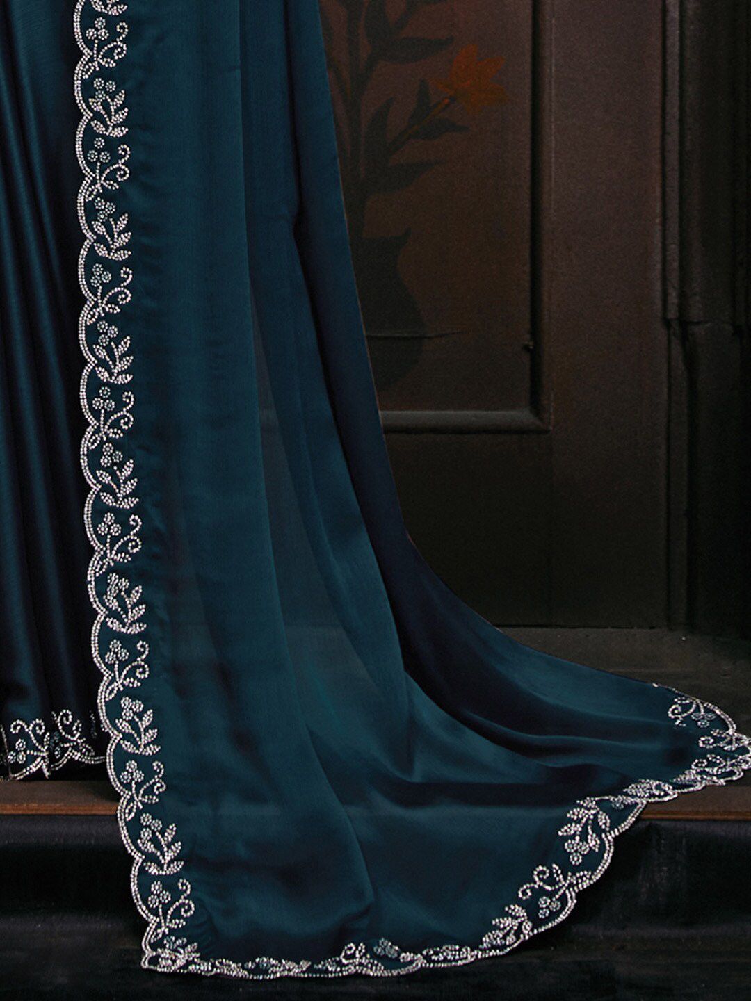 Saree mall Bead & Stones Pure Chiffon Saree