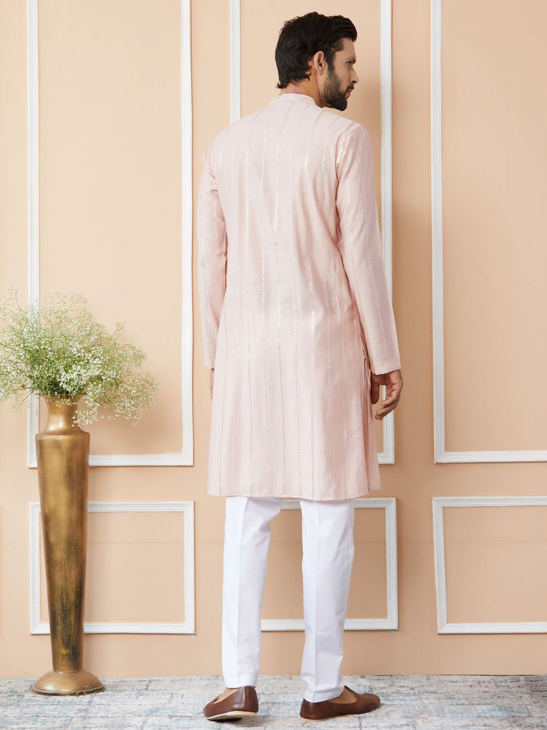 See Designs Floral Embroidered Regular Sequinned Pure Cotton Kurta with Pyjamas