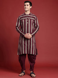 Anouk Striped Straight Regular Kurta with Dhoti Pants