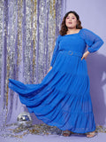SASSAFRAS Curve Georgette Tiered Maxi Dress