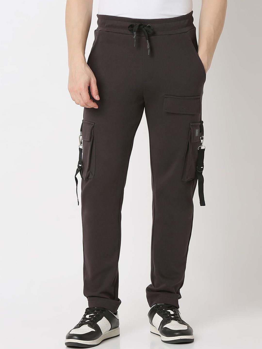 Spykar Men Straight Fit Mid-Rise Casual Track Pant