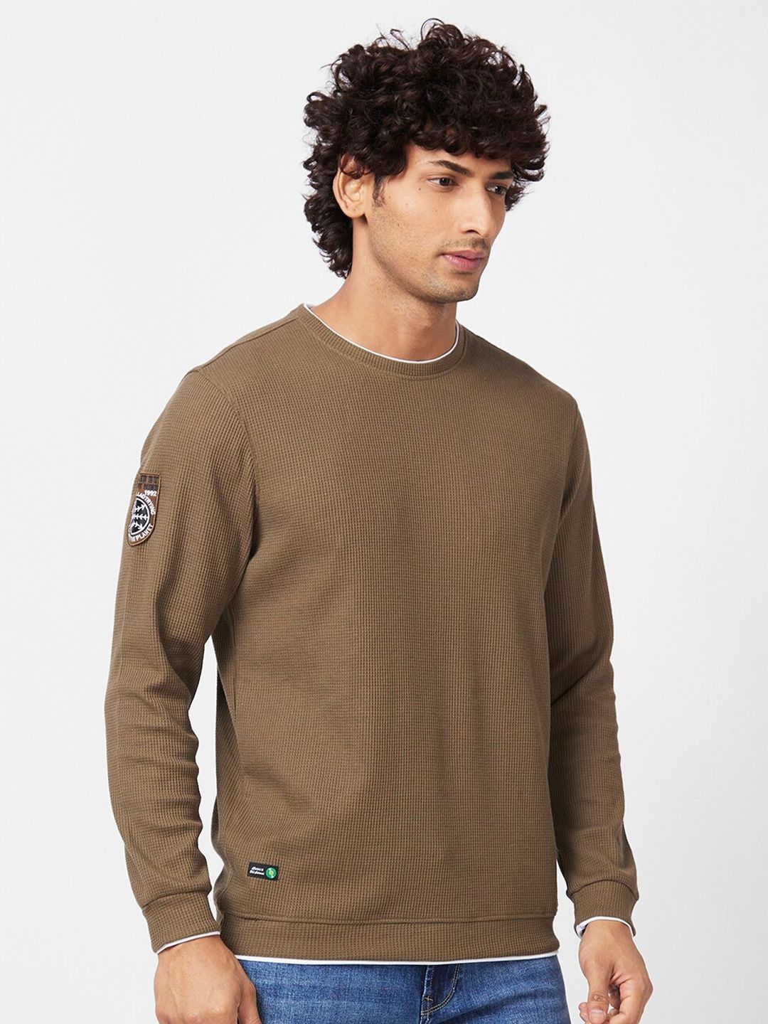 SPYKAR Slim Fit Full Sleeves Round Neck Cotton Sweatshirt