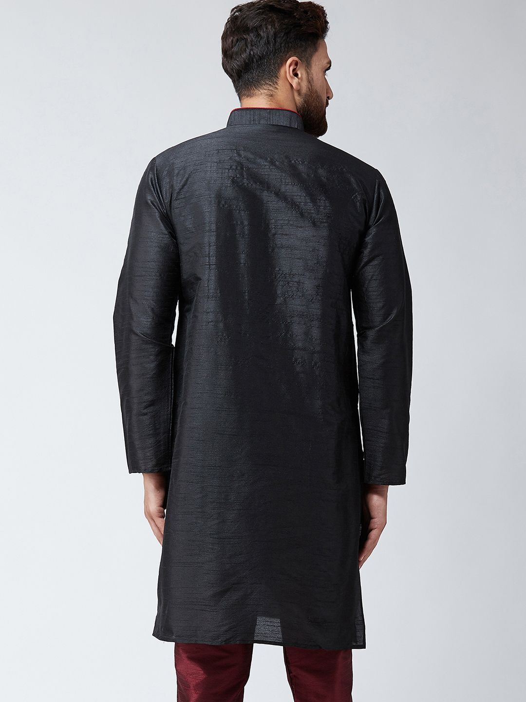 SOJANYA Lelaki Hitam Solid Kurta Lurus