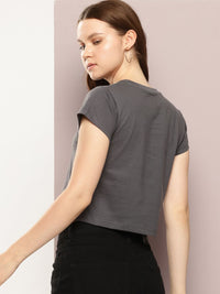 DILLINGER Womens Regular Cropped Short Sleeve Printed Tshirt