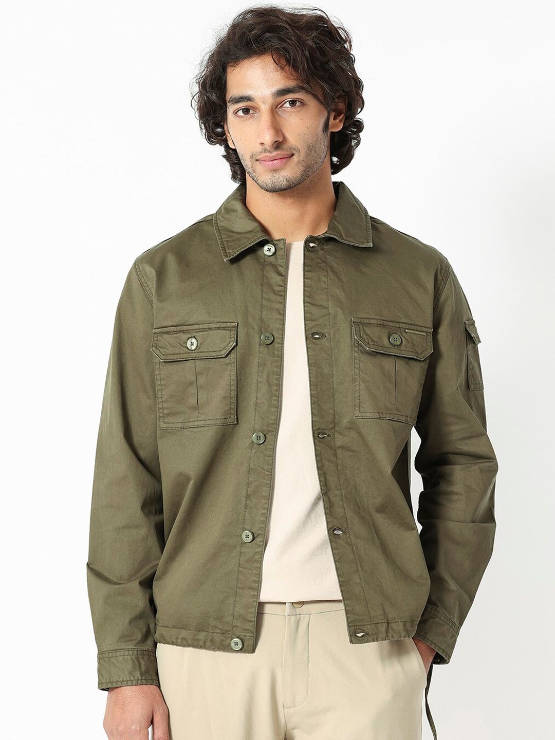 RARE RABBIT Men Cedro Tailored Fit Spread Collar Jacket