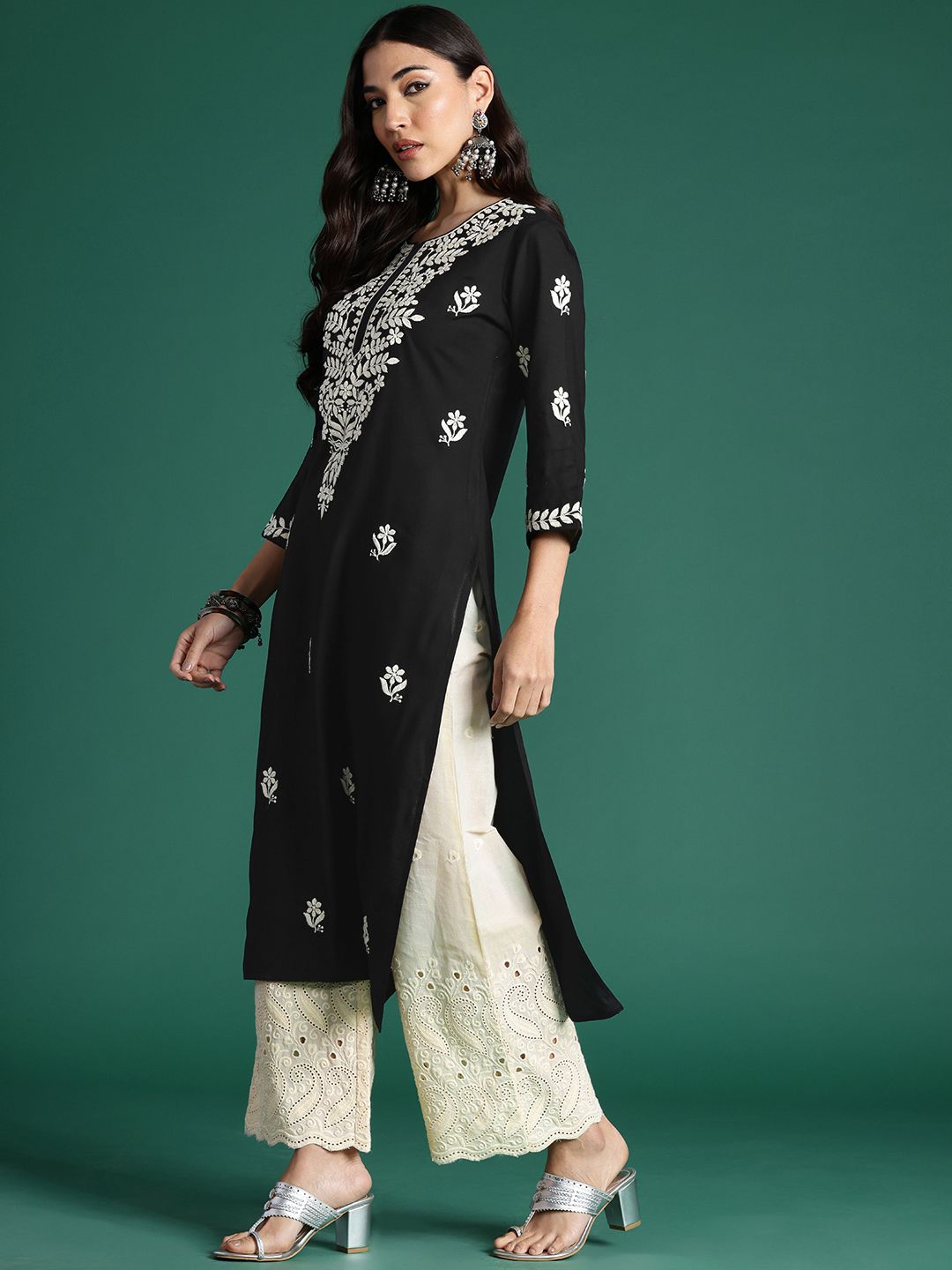 Indo Era Ethnic Motifs Embroidered Thread Work Kurta