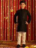VASTRAMAY Boys Geometric Embroidered Regular Sequinned Kurta With Pyjamas