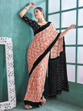 KALINI Ethnic Motifs Printed Poly Cotton Ikat Saree