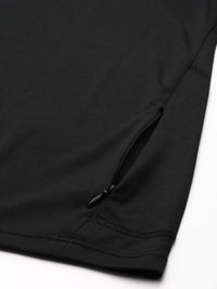 HRX By Hrithik Roshan Women Jet Black Printed Rapid-Dry Antimicrobial Running Tshirt