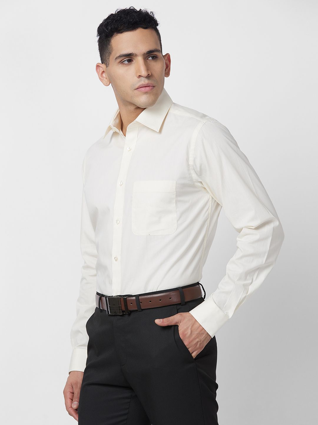 Raymond Solid Slim Fit Pure Cotton Formal Shirt