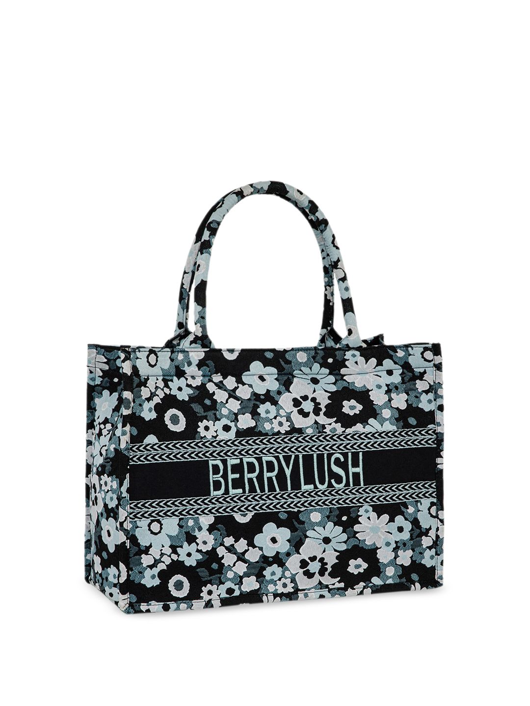 Berrylush Floral Printed Structured Tote Bag