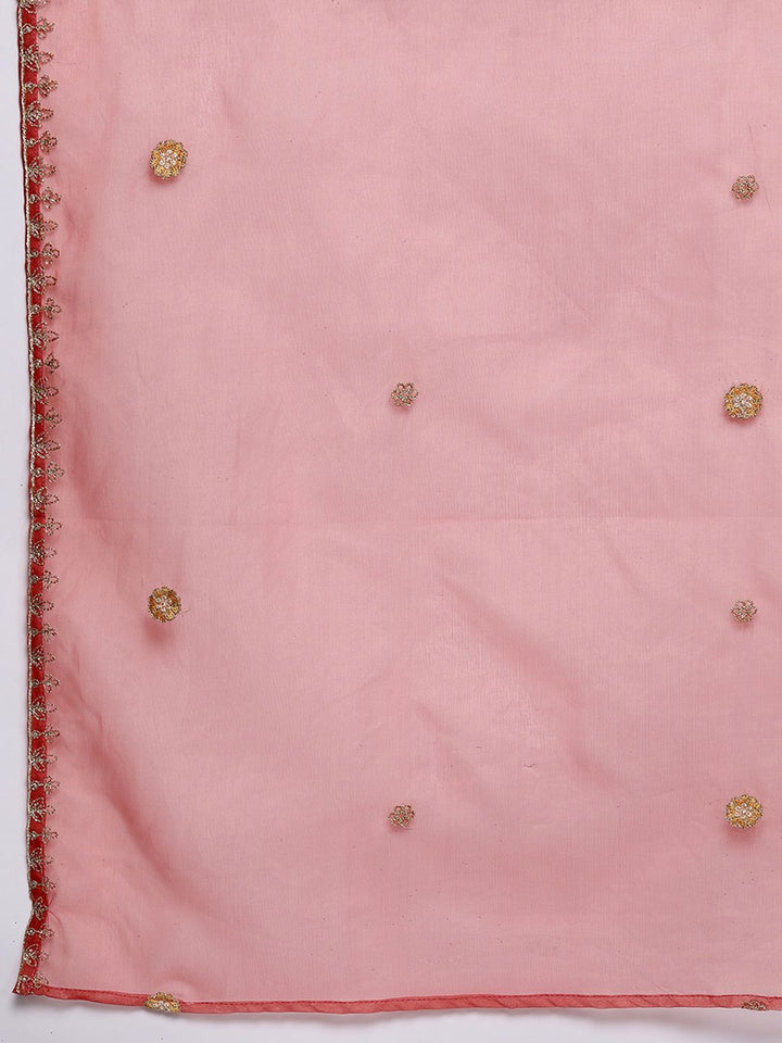 Indo Era Women Floral Embroidered Regular Sequinned Kurta with Trousers & With Dupatta