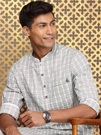 House of Pataudi  Jashn Pure Cotton Checked Kurta