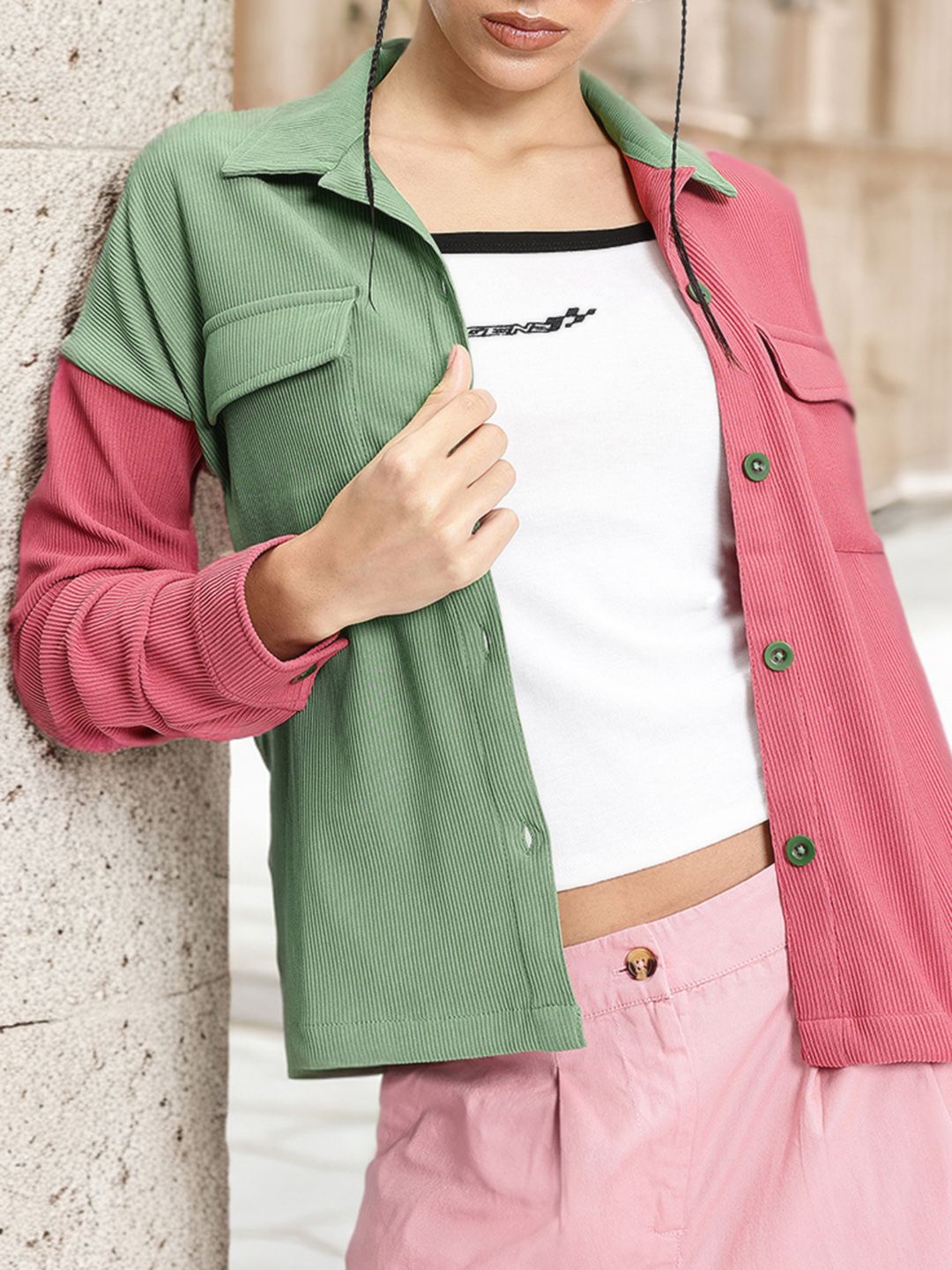 DressBerry Modern Mosaic Corduroy Shirt