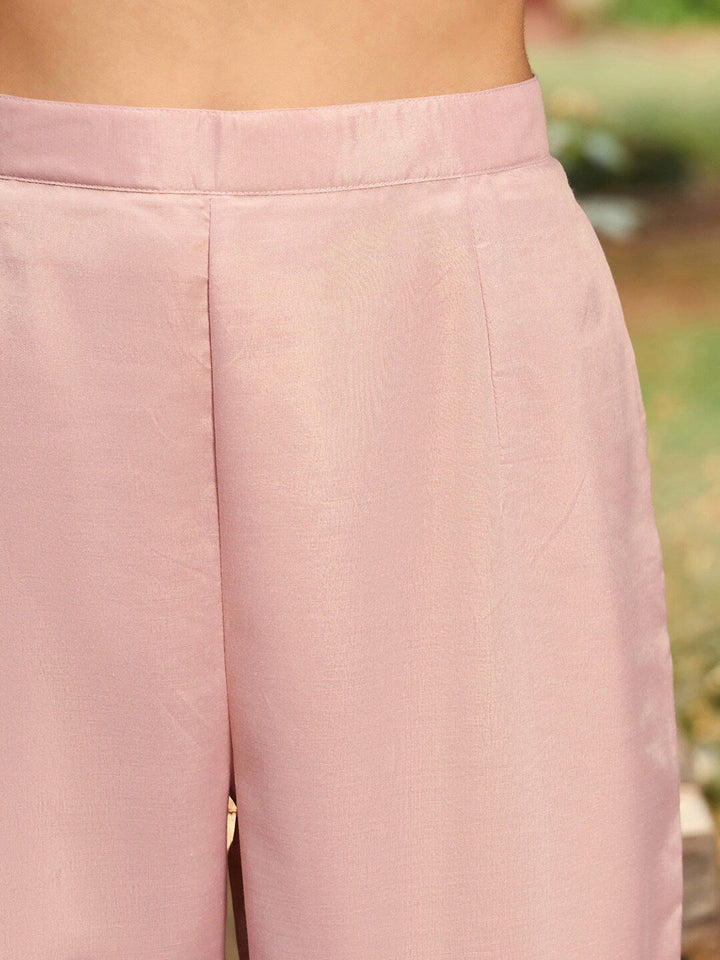 Indo Era V Neck Floral Embroidered Panelled A Line Kurta with Trouser & Dupatta