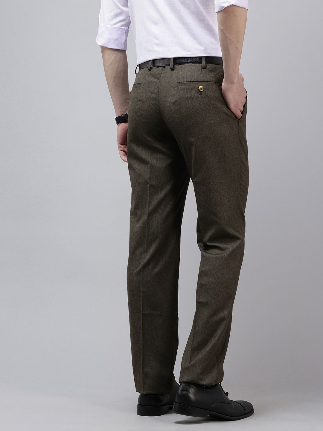 Park Avenue Men Striped Formal Trousers