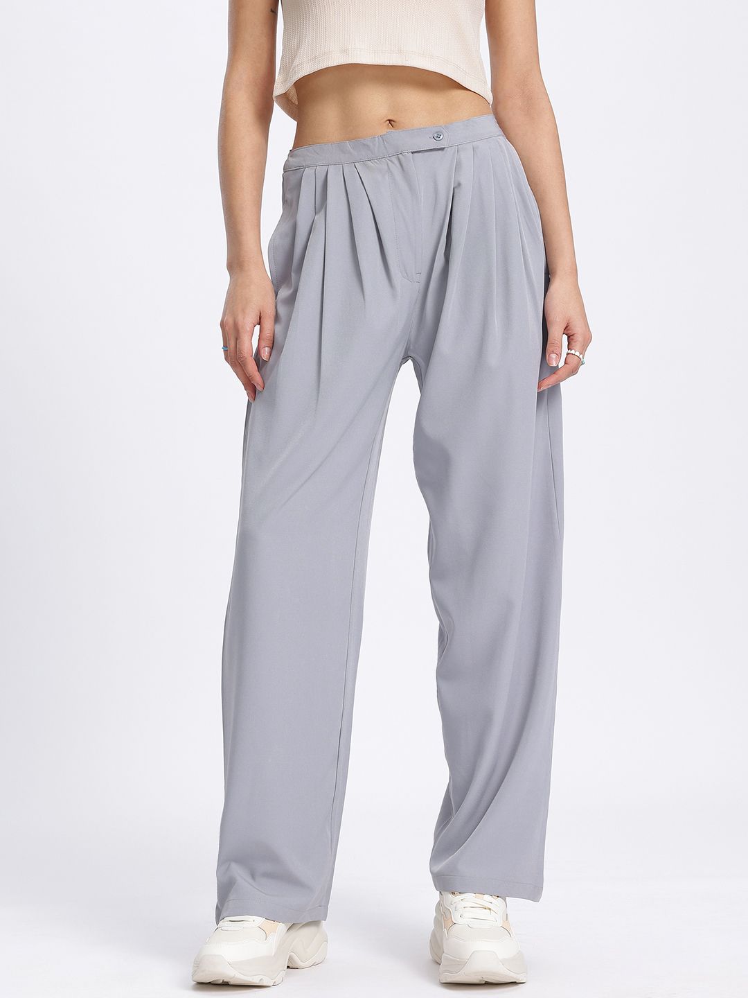 DressBerry Women Pleated Roots Regular Trouser