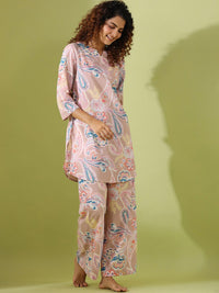 SANSKRUTIHOMES Ethnic Motifs Printed Pure Cotton Night suit